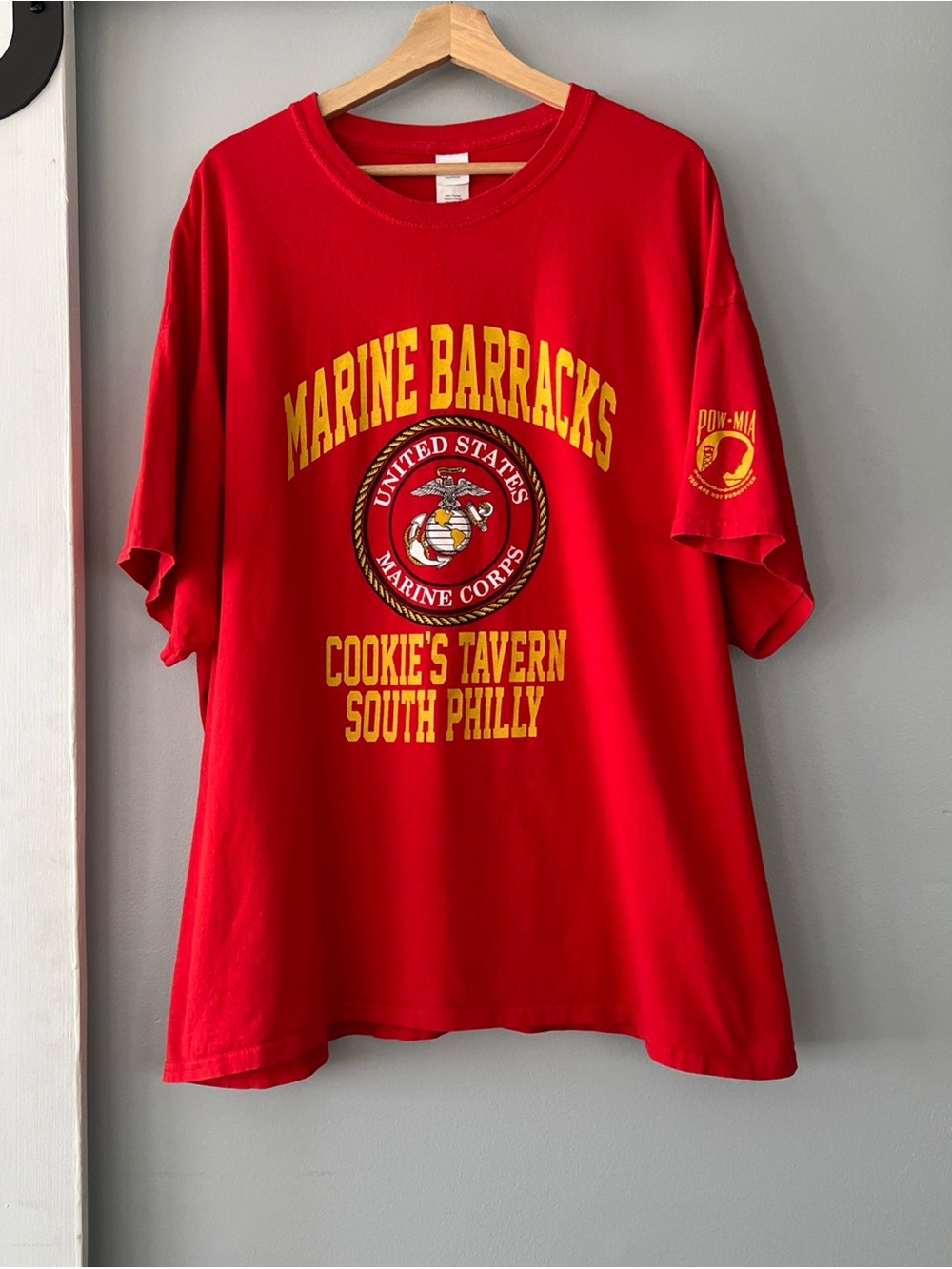 Vintage US Marine Barracks Cookie’s Tavern Semper Fi 243 Men's 3XL Red T-Shirt
